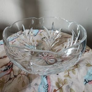 Miller Rogaska Round Crystal Fruit Serving Bowl Covington Pattern HEAVY